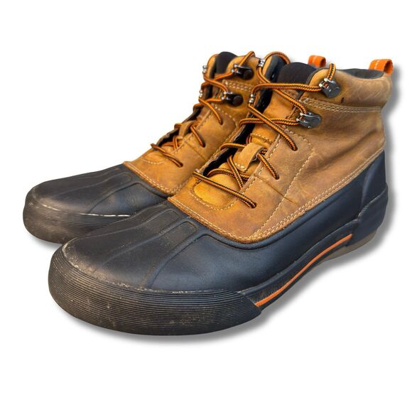 Clarks Gilby McKinley Duck Boots Waterproof Lace Up Women Size 8M Brown/Orange - Picture 2 of 12